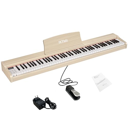 Amazon | IKTMI 電子ピアノ 88鍵盤 ペダル付き 木製 キーボード ピアノ