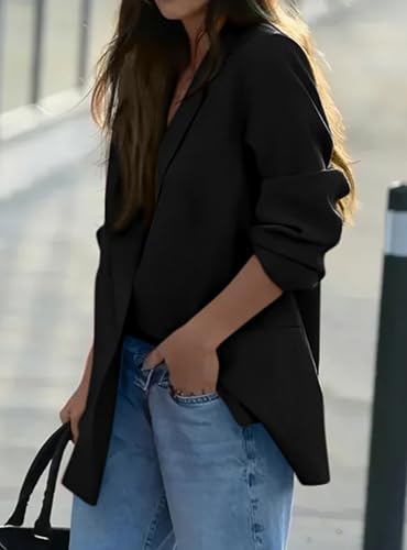 PRETTYGARDEN Fall 2025 Blazers for Women Business Casual Long Sleeve Lapel Pockets Dressy Suit Jackets Work Office Clothes4