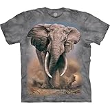 The Mountain African Elephant Adult T-Shirt, Grey, XL