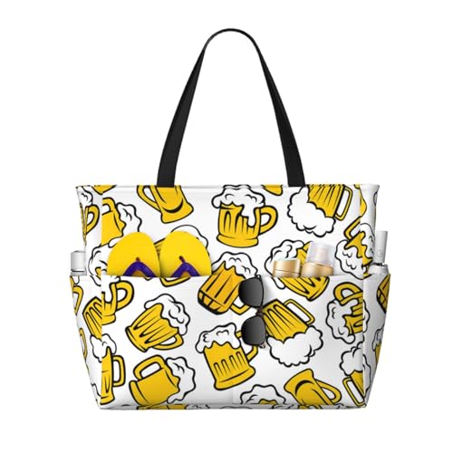 Grand sac de plage imprimé vintage, le sac à bandoulière idéal pour vos journées ensoleillées