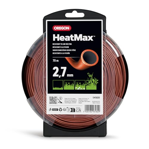 Oregon Hitzebeständig Mähfaden 2 7mm Für hohes Gras Unkraut Rasen und dichte Vegetation Strapazierfähiger Profi-Nylonfaden Für die meisten Rasentrimmer 2 7 mm x 70 m (545820)