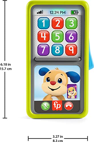 Fisher-Price 2-in-1 Slide to Learn Smartphone Baby Toy | Laugh & Learn, Pretend Phone with 2 Musical Play Modes, Fine Motor Activities, Infants & Toddlers Ages 9+ Months - image 5