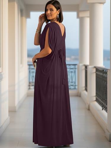 Image of KOH KOH Womens Long V-Neck Grecian Goddess Wedding Guest Maxi Dress Gown