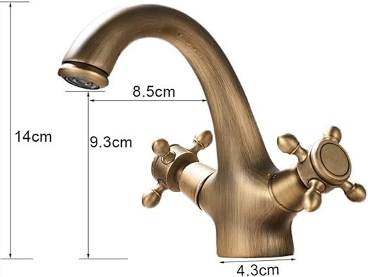 Robinet de salle de bain double levier anti fuite en laiton pour eau chaude et froide LWX
