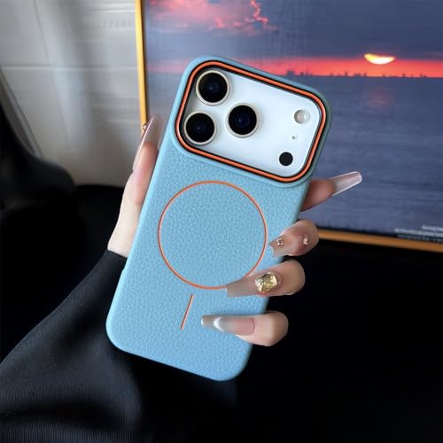 Coque magnétique iPhone 17 antichoc en TPU souple bleu