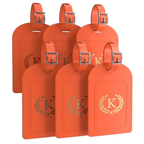 AUTYANL 6 Pack Luggage Tags for Suitcases, 26 Initial Letter