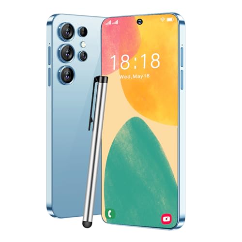 Yoidesu S23 Ultra 4G Unlocked Cell Phone, 6.8in 8GB 256GB ROM Dual SIM Factory Unlocked Android Smartphone, for Android 12 Face Unlock Slim Mobile Phone with 5800mAh Battery (Sky