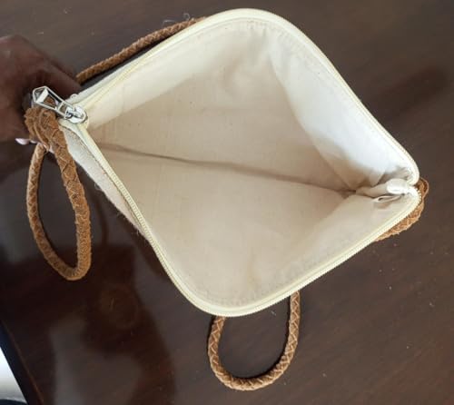 Image of JUTE Natural Colour Shoulder Sling Bags For Women & Girls