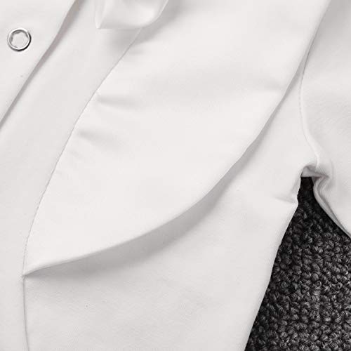 Haitryli Infant Baby Boys One Piece Long Sleeves Bowtie Romper Jumpsuit Wedding Baptism Party Formal Outfit Ivory 0-3 Months #TOP4