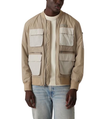 GUESS Men's Tech Nylon Utility Zip Jacket