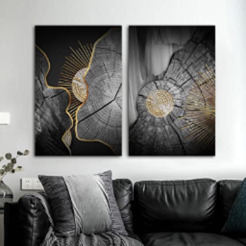 Peinture sur toile grain annuel abstrait noir et blanc 70x100cm pour un salon moderne