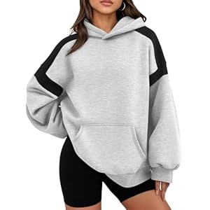 Trendy Queen Womens Oversized Hoodies Color Block Fall Fashion 2025 Casual Long Sleeve Sweatshirts Y2k Winter Clothes