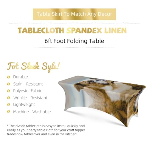 Nappe rectangulaire extensible élasthanne bouledogue table 1,8m buffet