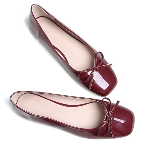 Image of Dear Time Women's Casual Foldable Ballet Flats Square Toe Ballerina Flats Shoes Comfortable