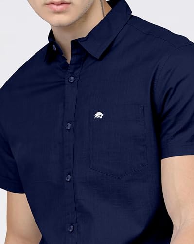 Image of BRUCEWANE Men's 100% Cotton Half Sleeve Shirt
