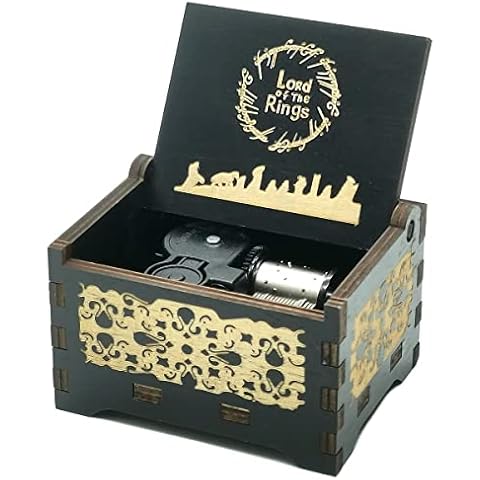Micteney The Lord of the Rings Music box Hand Crank Antique Carved Wooden music box,Play the Lord of the Rings theme song (Lord of the Rings) Cover