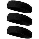 ヘアバンド ヘッドバンド 汗止め スポーツ ヘアターバン バンダナ 吸汗速乾 伸縮通気 抗菌防臭 ランニング サッカー 野球 ランニング ダンス ヨガ ジム ジョギング 髪留め 洗顔 メンズ レディーズ 男女兼用 3枚セット (1.ブラック＋ブラック＋ブラック)