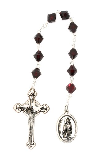 St. Peregrine Chaplet Made With Garnet Red Austrian Crystals (Patron Saint Of Cancer Patients)… (Garnet Swarovski - January) #TOP14