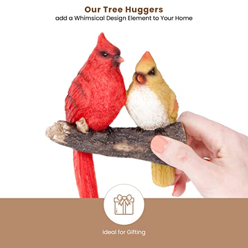 Bits And Pieces - 'Pair Of Cardinals' Tree Hugger - Yard Decorations - Whimsical Tree Birds Sculpture - Garden Decoration - Garden Peeker Yard Art #TOP5
