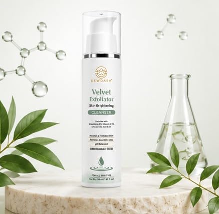 Image of Velvety Exfoliator Skin Brightening Face Wash | Nourishing & Revitalizing - Exfoliate, Brighten & Even Skin Tone with Glutathione, Kojic Acid & Vitamin C 50ml | Suitable for All Skin Types