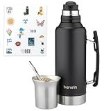 BARGRIN Kit de mate argentino completo todo en uno – termo y mate de acero...