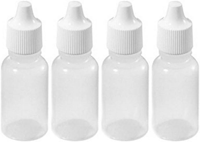 24PCS Clear Plastic Empty Refillable Dropper Bottle Essential Oil Container with Screw Lid Travel Portable Eye Liquid Container (1oz)