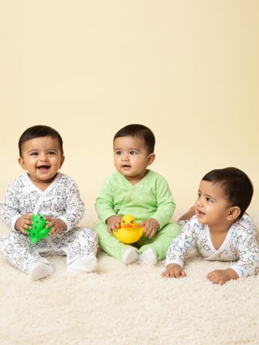 Image of The Mom Store Baby Romper Jabla Style Combo For Boys And Girls | Cotton | Soft Infant Bodysuit | Trendy Stylish Sleepwear For Newborn Baby | Printed | Unisex Comfortable Everyday Baby Wear