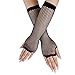 Produktbild SamHeng Lange Netzhandschuhe, Weiß fingerlose Armstulpen, Mesh-Kostüm Handschuhe, Kostüm-Punk-Accessoire für Frauen, Mädchen, Kinder, 80er-Jahre-Kostüm, Abendparty-Zubehör