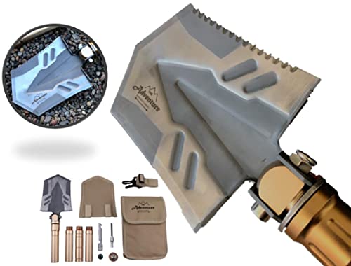 Folding Shovel Multitool, 25 inch Tactical Shovel for Camping, Stocking Stuffer, Emergency, Hiking, Fishing, Backcountry, Off-Roading, Outdoor Survival, Mining, Prospecting, Adventure Supply Co.