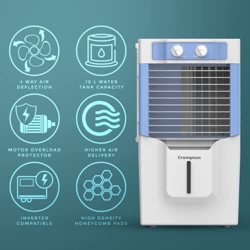 Image of Crompton Air Cooler- 10 Liter ISI Certified (Model- Ginie Neo) Small Size for Home Room Office Bedroom Kitchen-Portable Mini Tower Highspeed Dessert Personal Cooling for Summer Season (Indian)57