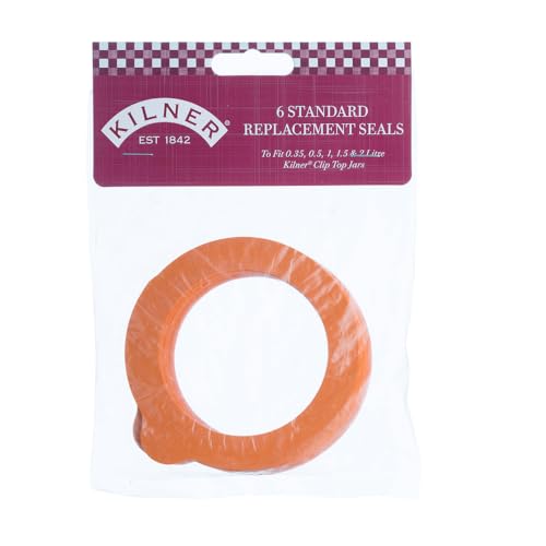 Image of Kilner 6 Pcs Replacement Silicone Seals Ideal for 350ml, 500ml, 1L, 1.5L & 2L Clip Top Glass Containers