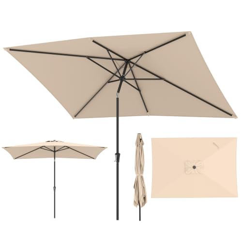RELAX4LIFE Parasol Inclinable Rectangulaire 3x2M pour Balcon Terrasse,Beige