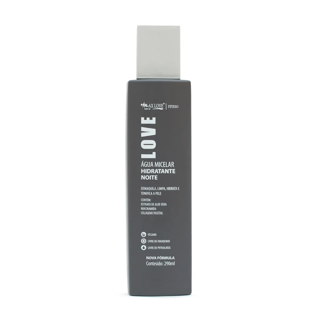 Água Micelar Hidratante Max Love - Demaquilante e Limpeza Facial, Não Arde, 290ml -