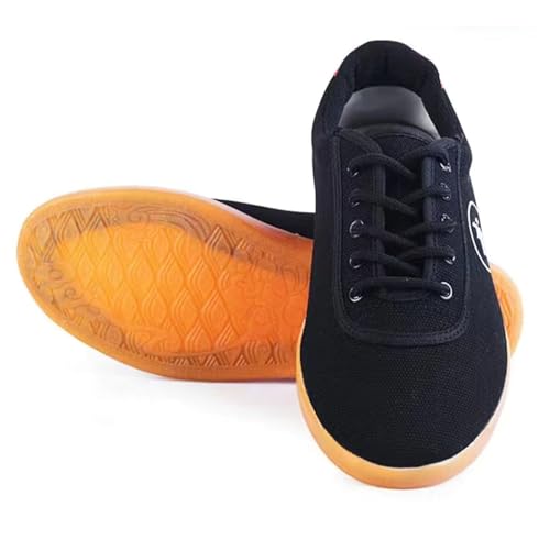 Zapatos de taekwondo con cordones en lona transpirable y suela suave para gimnasia