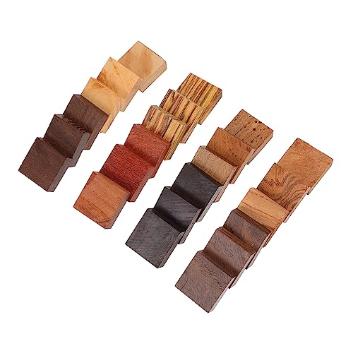 SHINEOFI 24pcs Ring Wood Wooden Jewelry Ring Making Wooden Carving Blocks Wood Turning Ring Blanks Wood Craft Wood Ring Turning Ring Making Supplies Unfinished Blocks Natural Craft Board