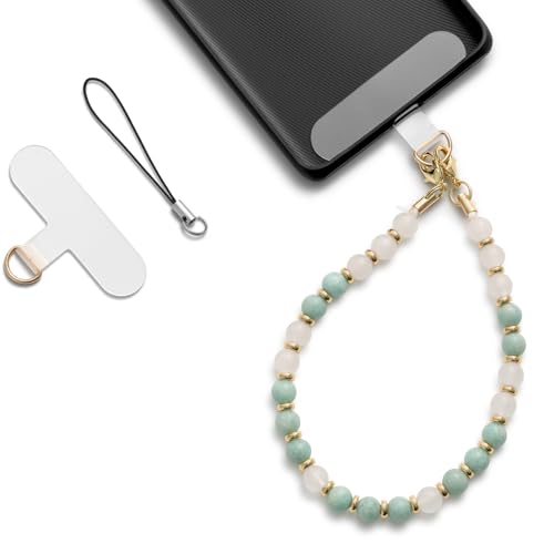 MORSUNBELA Bracelet Telephone Chaîne de Téléphone Portable, Bijoux de Telephone Lanière de Téléphone Perlée Chaine Telephone Portable, Chaîne de...