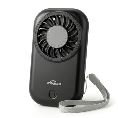 WHATOOK Mini ventilateur portatif, 11000 tr/min, puissant, avec 5 vitesses, 56 g, ultra léger, portable, pour les voyages et les déplacements, rechargeable...