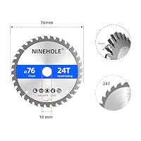 4 Stück 76x10mm Sägeblatt Kreissägeblatt für Holz, Sperrholz, Laminat, Trockenbau, Kunststoff, Plastik (4pcs x 76x10mm + 24T) (Packung mit 2) – Ansicht 2
