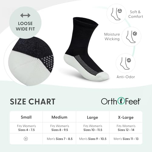 Orthofeet Padded Sole Non-Binding Non-Constrictive Circulation Seam Free Socks, 3 Pack - Thumbnail 5