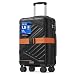 SONGMICS Koffer, Reisekoffer, Hartschalenkoffer mit TSA-Schloss, Koffergurt, ABS-Trolley, 4 Zwillingsrollen, Handgepäck-Koffer, M, 55 cm, tintenschwarz RLP001B101