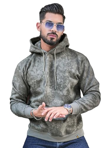 Image of Maniac Mens Spray Printed Hooded Neck Full Sleeve Loopnet Sweatshirt for Men