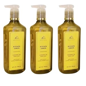 Kitchen Lemon Cleansing Gel Hand Soap by White Barn/BBW – Pack of 3