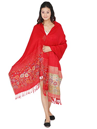 Image of KRITI Paisley Design Woollen Beige Color Shawl For Women