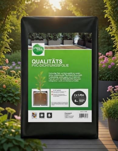 Pflanzwerk® Pflanzkübel UNIVERSAL Premium PVC Dichtungsfolie + Teichfolie 200x145cm 0.6mm Abdichtungsfolie *Frostbeständig* *Qualitätsware*