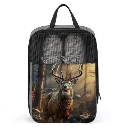 Bolsa de almacenamiento de zapatos de viaje impermeable con diseño de ciervos