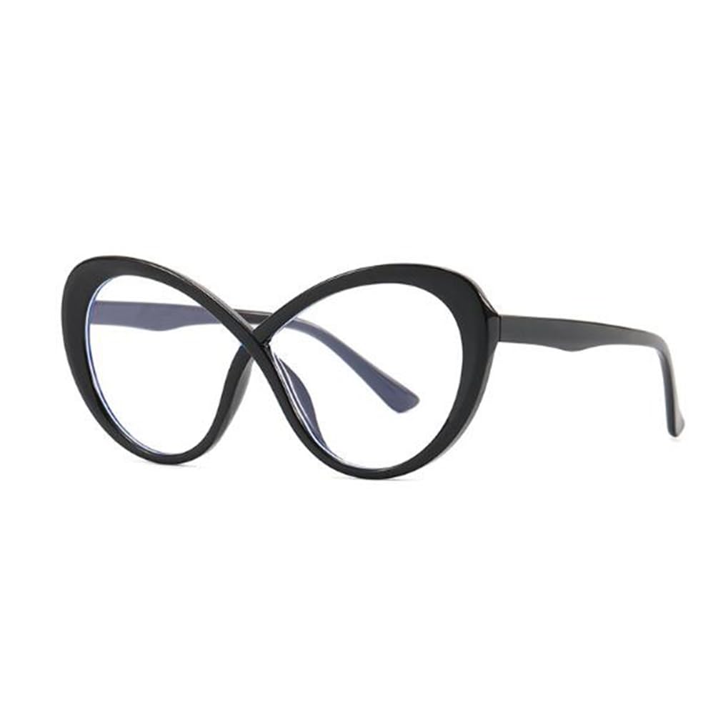 Weloveushop Cat Eye Glasses Large Frame Anti Blue Light Glasses for Womens Progressive Computer Eye Protection Glasses
