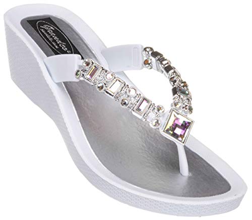 Grandco Womens Lily Wedge V-Thong #TOP27