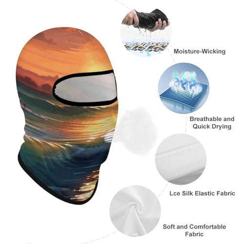 Balaclava para hombre, máscara para esquí y ciclismo, protección facial para invierno, atardecer y costa miniatura 3