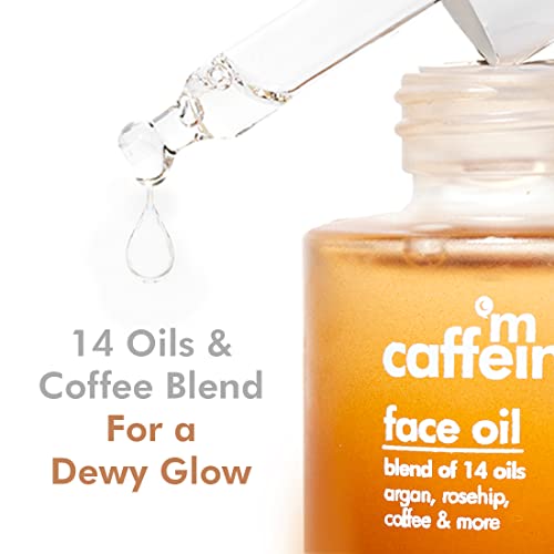 mCaffeine Coffee Face Oil for Dewy Glow | 24 Hr Moisturization to Fight Dullness | Blend of 14 Oils for Skin Barrier Repair | Lightweight & Fast... - Image 2