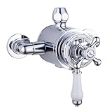 Traditional Exposed Concentric Solid Brass Dual Thermostatic Bathroom Shower Mixer Valve | 1 Outlet 2 Handles | EcoSpa®